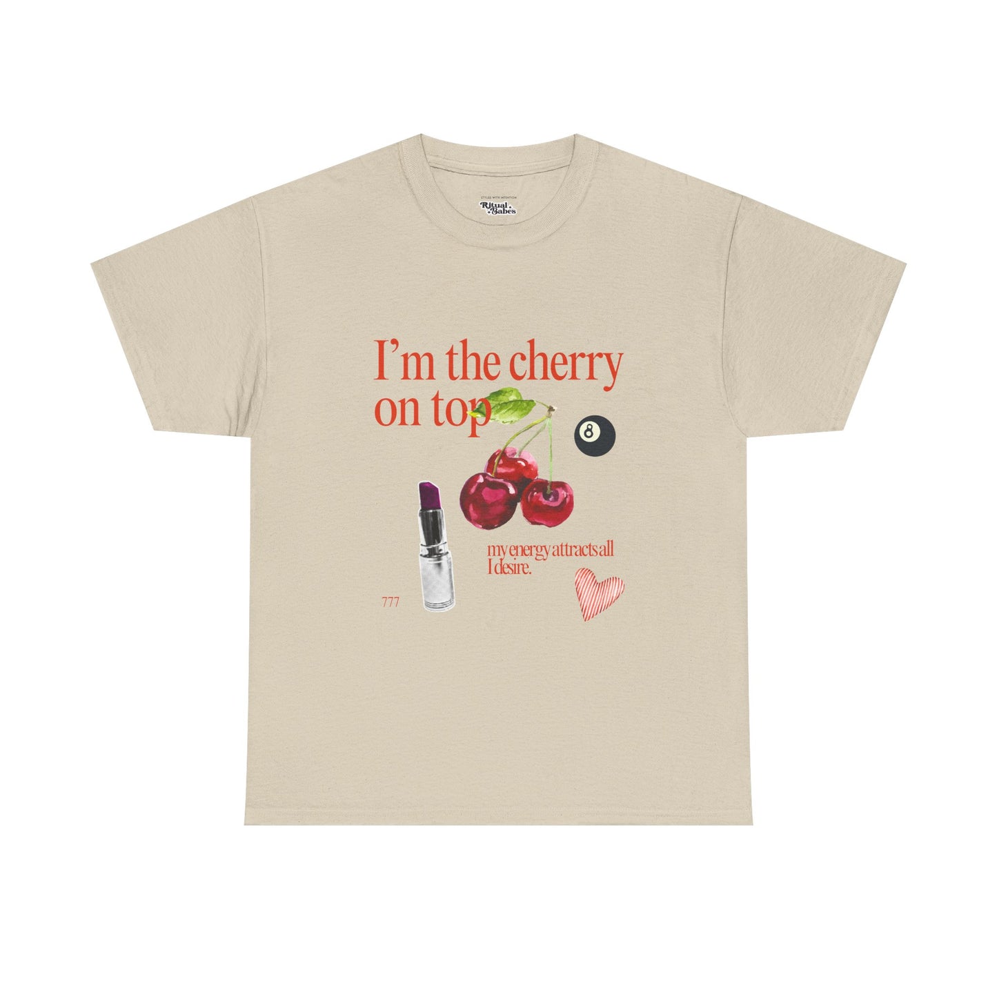 Cherry On Top 777 Graphic Tee for Self-Love & Positive Vibes