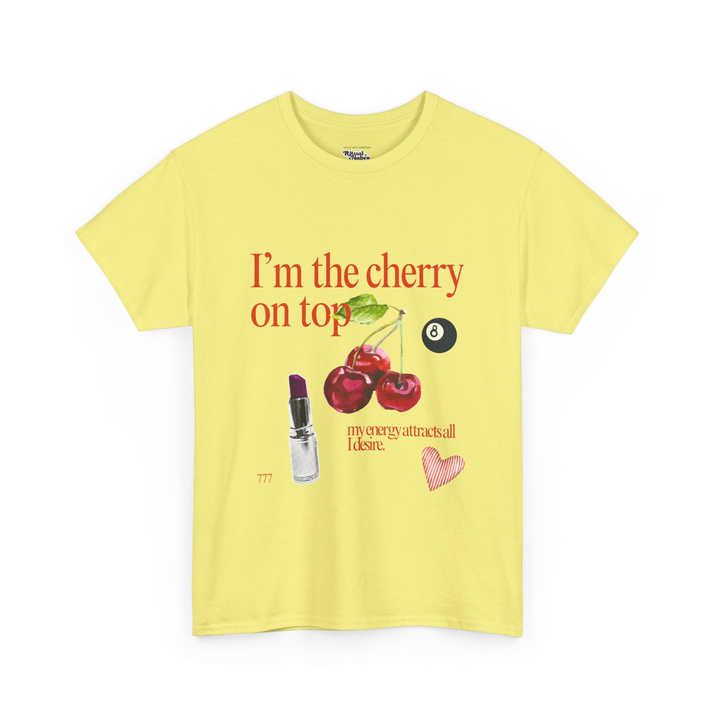 Cherry On Top 777 Graphic Tee for Self-Love & Positive Vibes