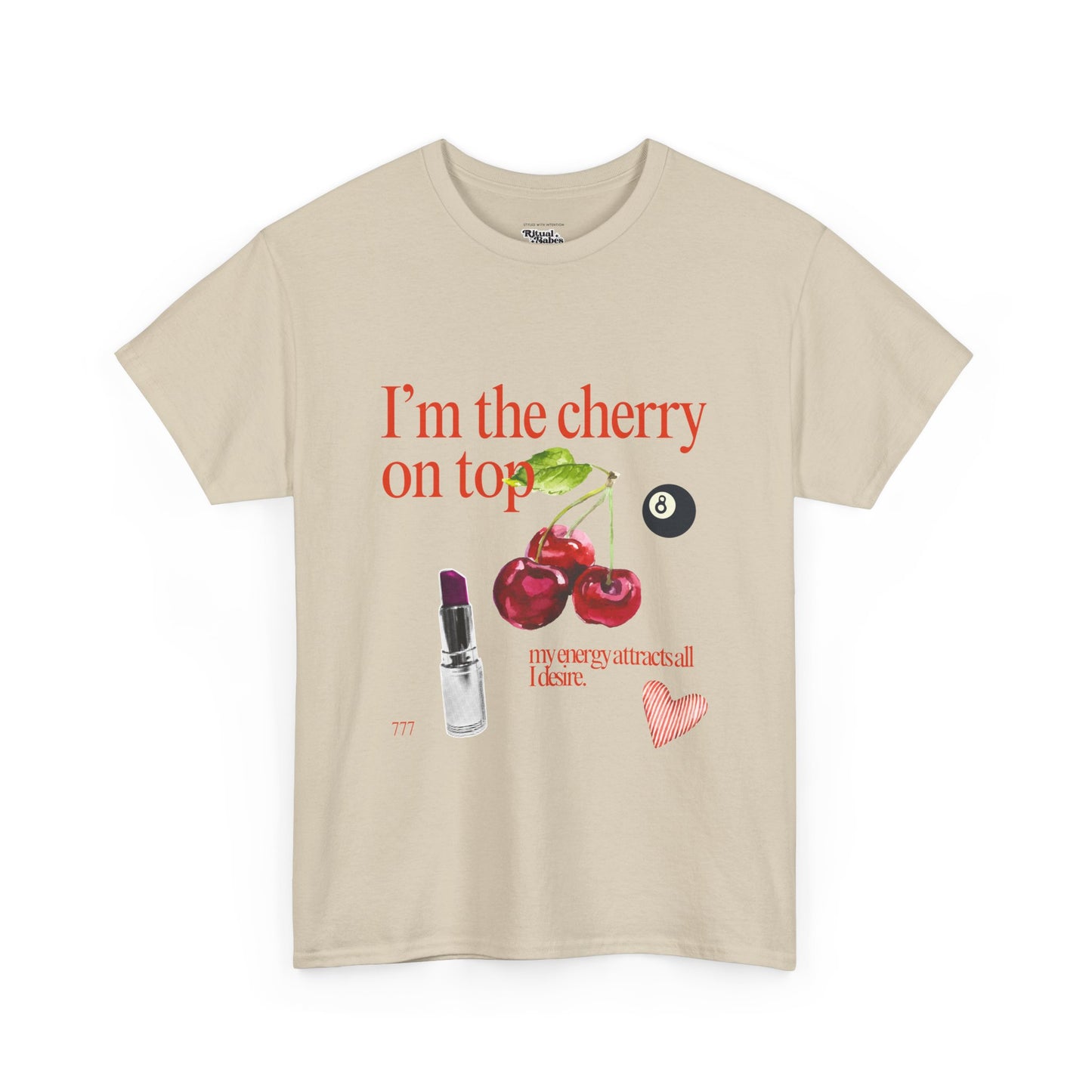 Cherry On Top 777 Graphic Tee for Self-Love & Positive Vibes