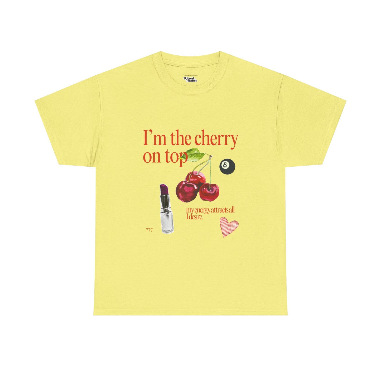 Cherry On Top 777 Graphic Tee for Self-Love & Positive Vibes